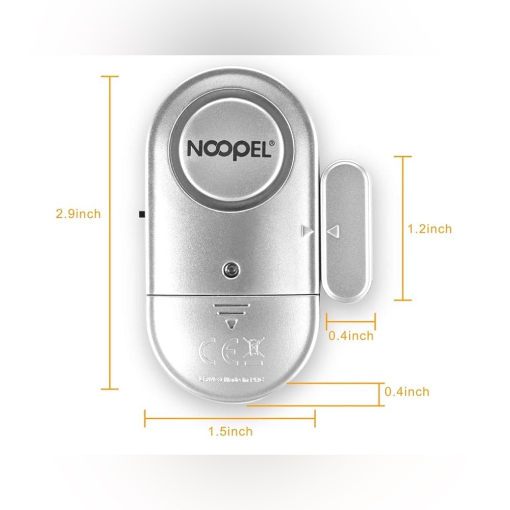 Noopel Door Window Alarm 2 Pack Burglar Intruder Entry Alarm for Personal Safety